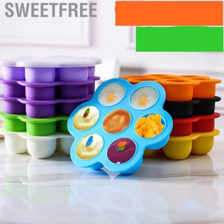 Sweetfree Baby   Tray 7 Holes Safe Silicone Storage Container Fruit Ice with Lid