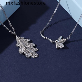 Mxfashione สร้อยคอคู่ พังก์ วินเทจ โซ่ ใบไม้ จี้ ปรับได้ เครื่องประดับคอ