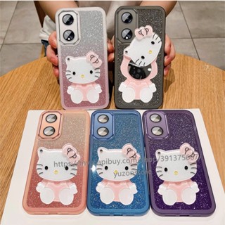 Phone Case OPPO A38 A58 A98 A17 A17k A96 A76 4G 5G พร้อมส่ง เคสป้องกันโทรศัพท์มือถือกระจก ลายการ์ตูนน่ารัก ประดับกลิตเตอร์ สําหรับ