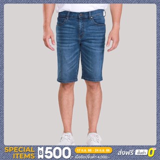 WRANGLER กางเกงขาสั้นผู้ชาย เอวกลาง ทรงตรง ทรง BOSTIN SHORTS รุ่น WR S623MSHOS29 สียีนส์