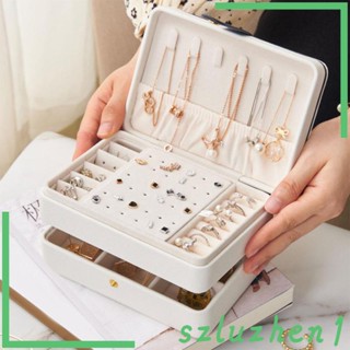 [Szluzhen1] กล่องเครื่องประดับ 2 ชั้น ปรับได้ สําหรับสร้อยข้อมือ