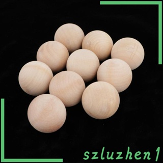 [Szluzhen1] ลูกปัดไม้เนื้อแข็งธรรมชาติ 35 มม. สําหรับทํางานฝีมือ 10 ชิ้น