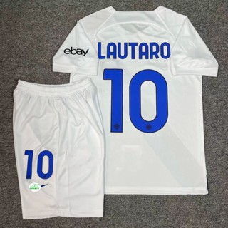 เสื้อกีฬาแขนสั้น ลายทีม Inter Milan LAUTARO 2023/24 สําหรับเด็ก และผู้ใหญ่