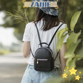 Zaijie24 กระเป๋าเป้สะพายหลัง หนัง PU ขนาดเล็ก สไตล์ธุรกิจ