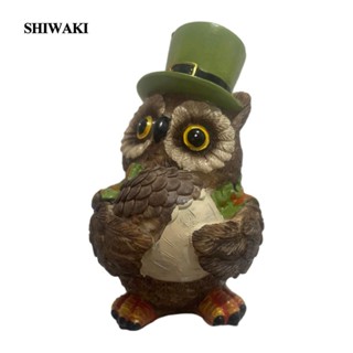 [Shiwaki] ฟิกเกอร์เรซิ่น รูปปั้นนกฮูก ทนทาน สําหรับตกแต่งสวนหลังบ้าน ในร่ม กลางแจ้ง