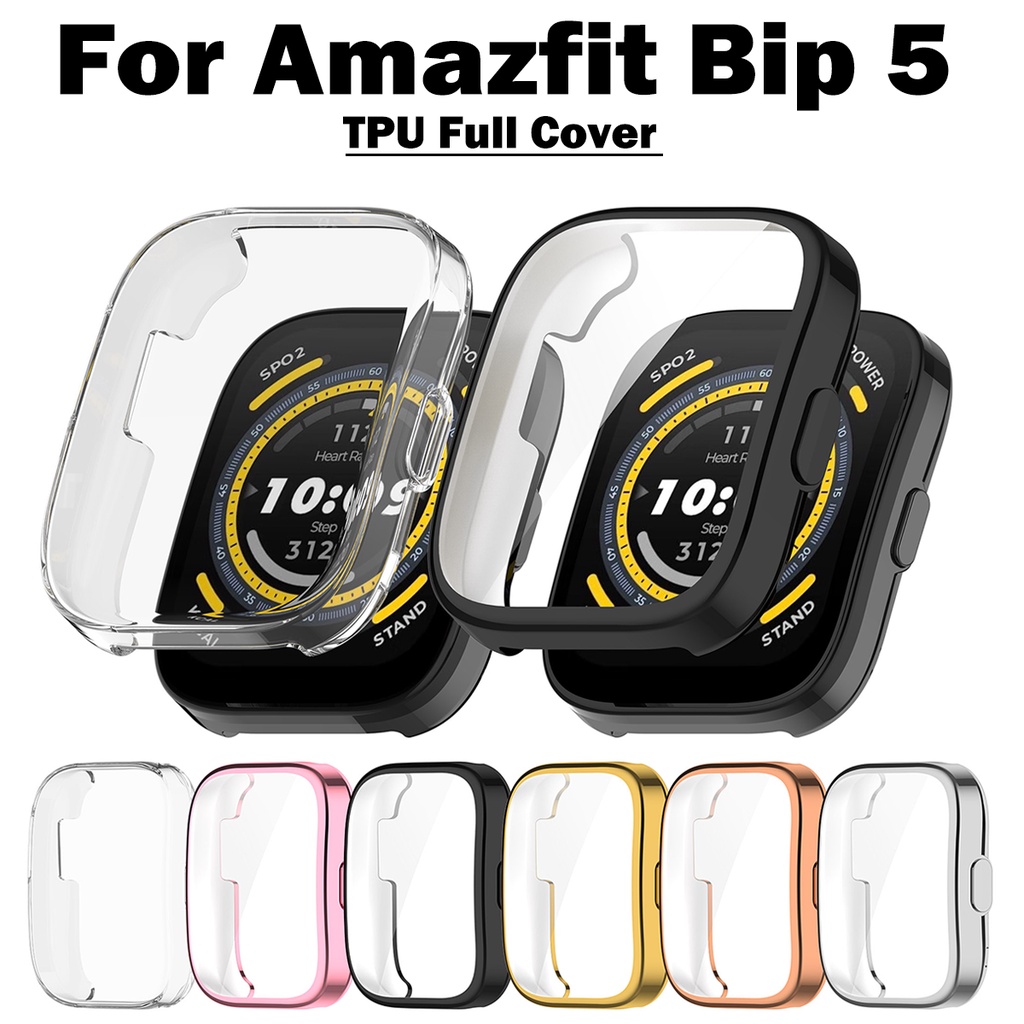 สําหรับ Huami Amazfit Bip 5 เคสนาฬิกาข้อมือ ที่มีสีสัน ป้องกัน TPU ชุบกันน้ํา ครอบคลุมเต็มรูปแบบ ป้องกัน อุปกรณ์กีฬา