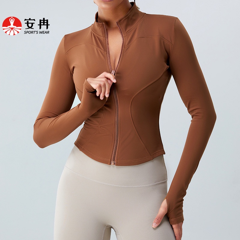 【Anran】เสื้อแจ็กเก็ตแขนยาว ผ้ากํามะหยี่ขนนิ่ม ให้ความอบอุ่น เหมาะกับการเล่นโยคะ กีฬา แฟชั่นฤดูหนาว สําหรับผู้หญิง