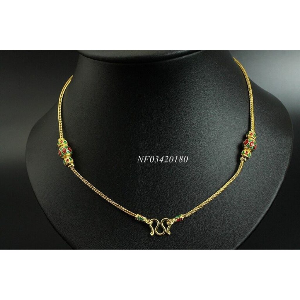 สร้อยคอสี่เสาลงยาสลับสี 2 สลึง 20 นิ้ว NF03420180