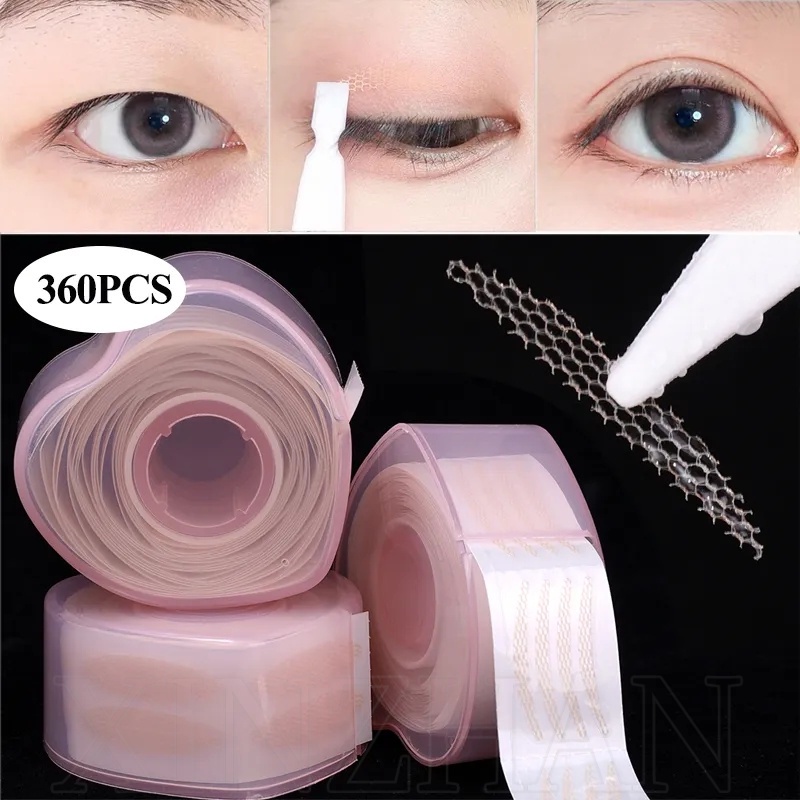 360 ชิ้น / ม้วน ผู้หญิง เครื่องมือแต่งตา / สติกเกอร์ติดเปลือกตา มีกาวในตัว สีผิวหนัง / เทปตาสองชั้น มองไม่เห็น ธรรมชาติ / เทปตาสองชั้น ตาข่ายลูกไม้ ระบายอากาศ