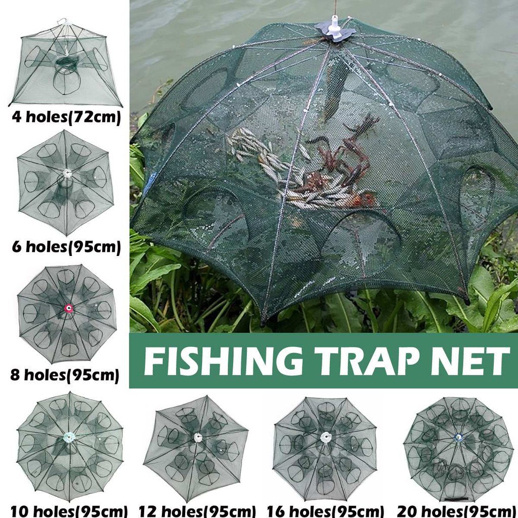 Fish Catcher Net Fish Fishing TRAP Fish Trap Fish Net 20 16 12 10 8 6 4 หลุม g
