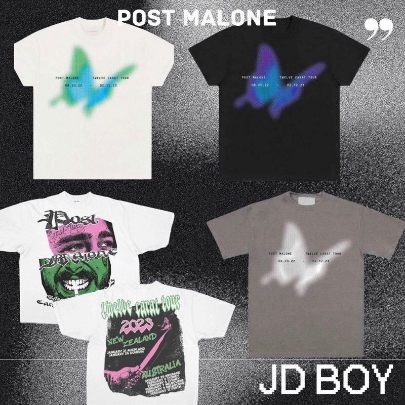 แฟชั่นใหม่ (ของแท้100%)สินค้าพร้อมส่ง - Post Malone tour เสื้อยืด เสื้อวง