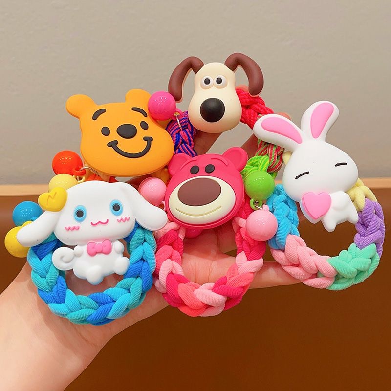 Sanrio Kulomi Melody เชือกถักมือ ยางรัดผม ลายการ์ตูนหมี สตรอเบอร์รี่ ซินนาม่อนโรล เครื่องประดับผม คู่รัก สาวหวาน ที่คาดผม