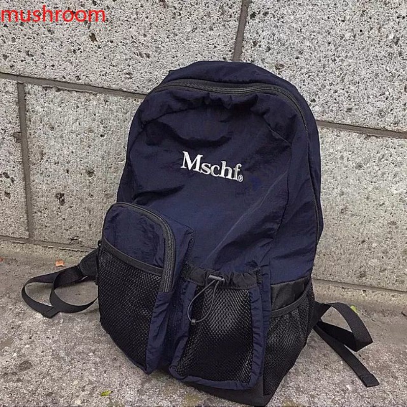 กระเป๋าเป้สะพายหลัง กระเป๋านักเรียน พิมพ์ลายตัวอักษร MSCHF แบบผูกเชือก สไตล์เกาหลี สําหรับผู้หญิง