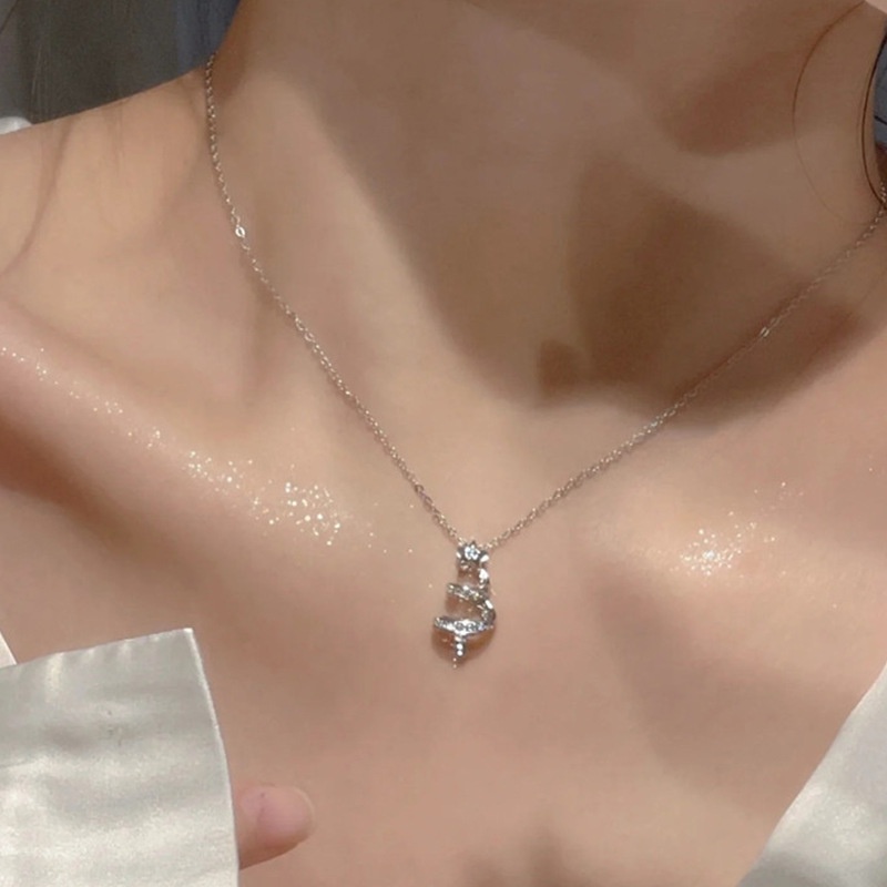 สร้อยคอ โลหะผสม จี้รูปดาว ต้นคริสต์มาส ประดับเพชรเทียม เป็นที่นิยม สําหรับเด็กผู้หญิง