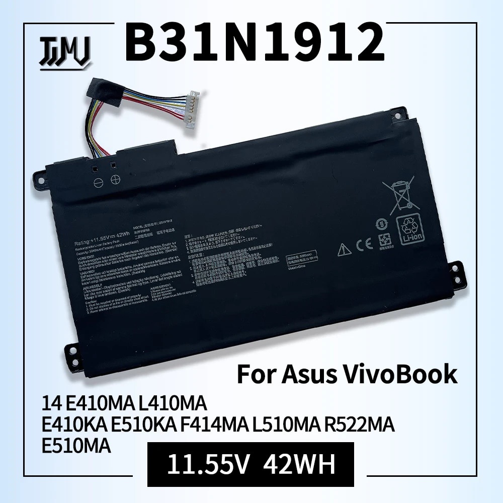 B31N1912 C31N1912 แบตเตอรี่ Replacement for ASUS VivoBook 14 E410MA L410MA F414MA E510MA E510KA L510MA 0B200-03680200