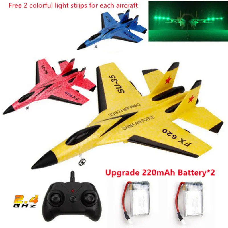 RC Plane SU-35 With LED Lights Remote Control Flying Model Glider Aircraft 2.4G Fighter Hobby Airpla