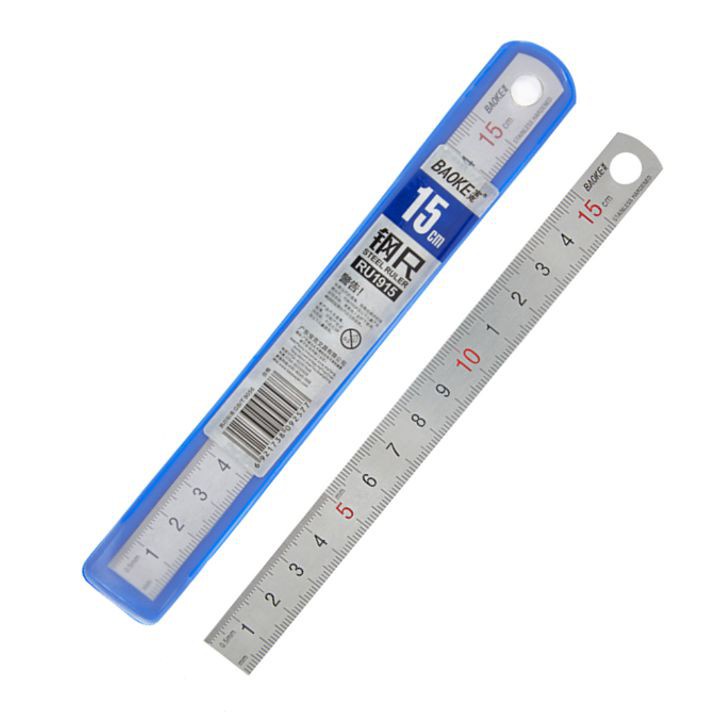 ไม้บรรทัดสแตนเลส Baoke 15-20-30-50cm: 1 ชิ้น.- Thu Tame Stationery