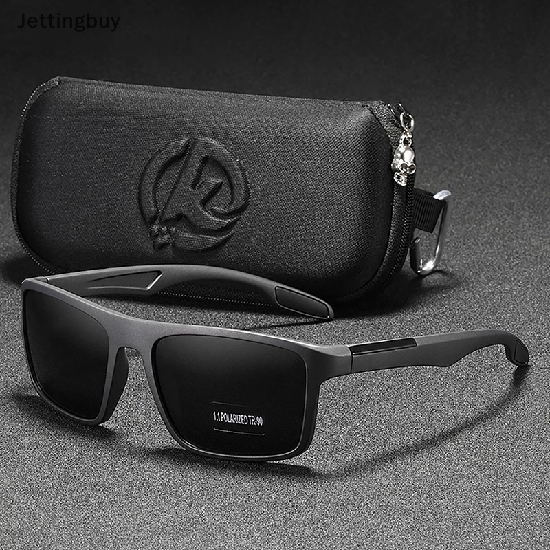 [Jettingbuy] แว่นตากันแดด เลนส์โพลาไรซ์ ป้องกันแสง UV400 กรอบสีดํา สําหรับผู้ชาย และผู้หญิง เหมาะกับการขับขี่ กลางแจ้ง พร้อมส่ง