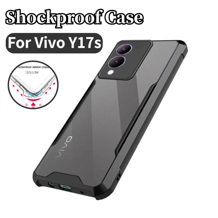เคสโทรศัพท์มือถือ อะคริลิคใส กันกระแทก ขอบนิ่ม สําหรับ Vivo Y17s 4G 2023 Y17s Vevo Y 17s