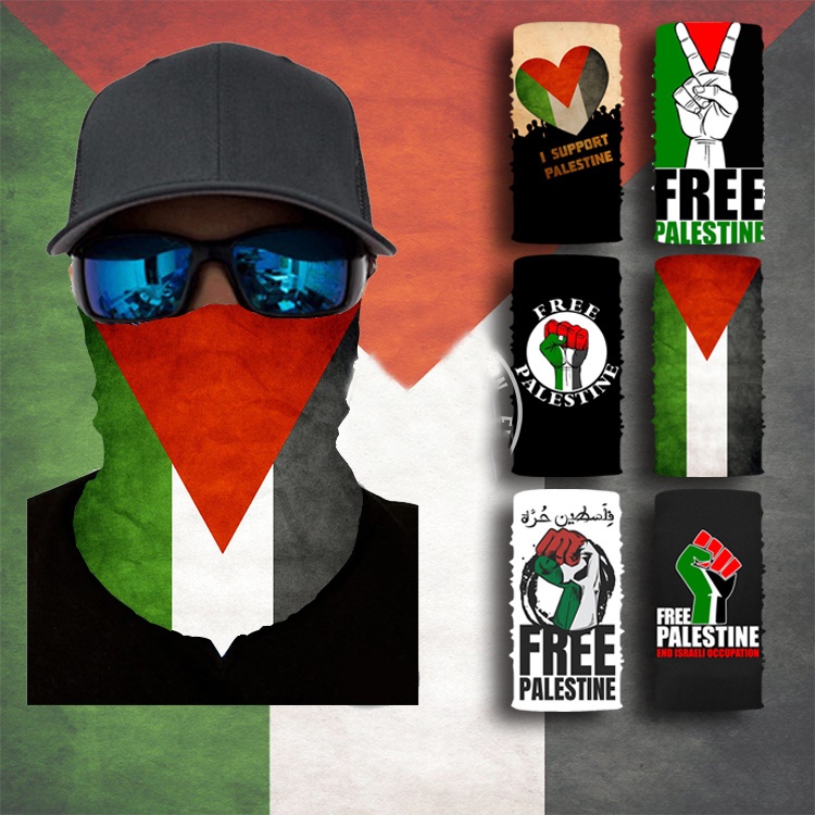 ฟรีธงปาเลสไตน์ 3D Gaza ที่คาดผม ผ้าพันคอ หน้ากาก มุสลิม คลุมคอ สนับแข้ง ขี่จักรยาน เดินป่า หน้ากาก ที่คาดผม