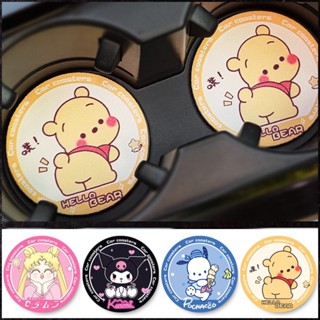 ที่รองแก้วน้ํา หนัง PU กันลื่น ลายการ์ตูนน่ารัก สําหรับรถยนต…