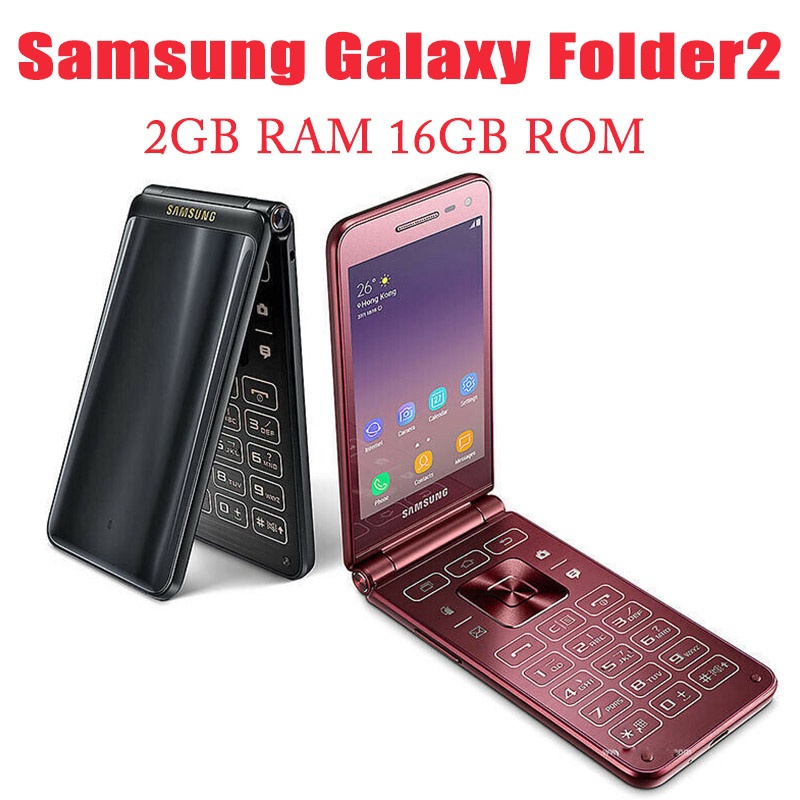 สมาร์ทโฟน Samsung Galaxy Folder 2 G1650 G160N Quad Core แรม 2GB รอม 16GB/32GB กล้อง 8MP 4G LTE Wifi ซิมคู่ ปลดล็อก android พลิกโทรศัพท์มือถือ รองรับ Google play
