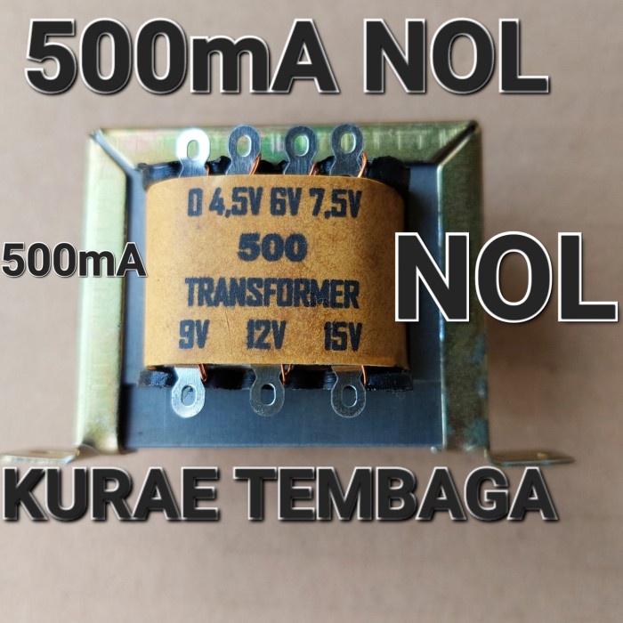 500mA ZERO TRAVO TRAFO 500MA 0.5A 4V5 4.5V 6V 7V5 7.5V 9V 12V 15V OBY27