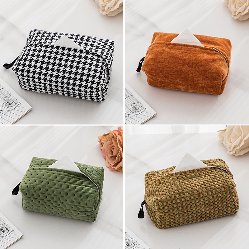 JoyMart Nordic ins Style Hangable Toilet Paper Storage Bag Tissue Storage Bag กระเป๋าผ้ากล่องกระดาษทิชชูในรถยนต์ Desktop Storage