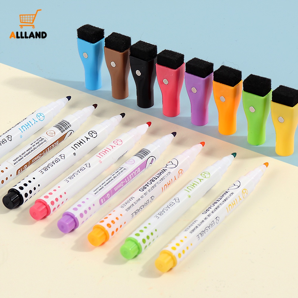 ปากกาไวท์บอร์ด แม่เหล็ก ลบได้ 8 สี สําหรับเด็ก