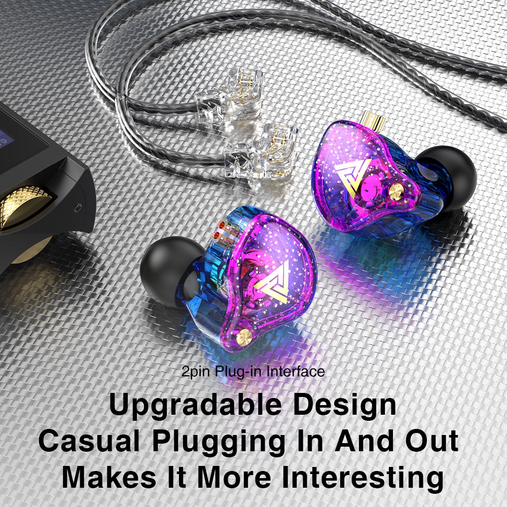 QKZ AK6-Pro หูฟังอินเอียร์ หูฟังแบบมีสาย หูฟังถอดสายได้ Earphone in ear Smalltalk หัวเสียบ aux 3.5 มม ไมโครโฟนในตัว