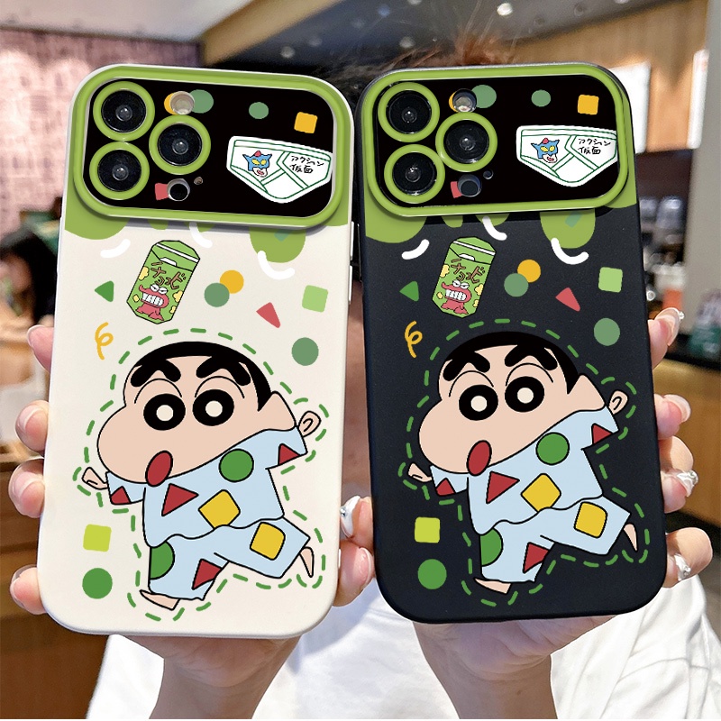 เคสโทรศัพท์มือถือ ซิลิโคนนุ่ม ผิวด้าน ลายการ์ตูนชินจังน่ารัก แฟชั่น สําหรับ iPhone 15 14 13 12 11 Pro XS Max XR X XS 7 8 Plus | Sjn D121