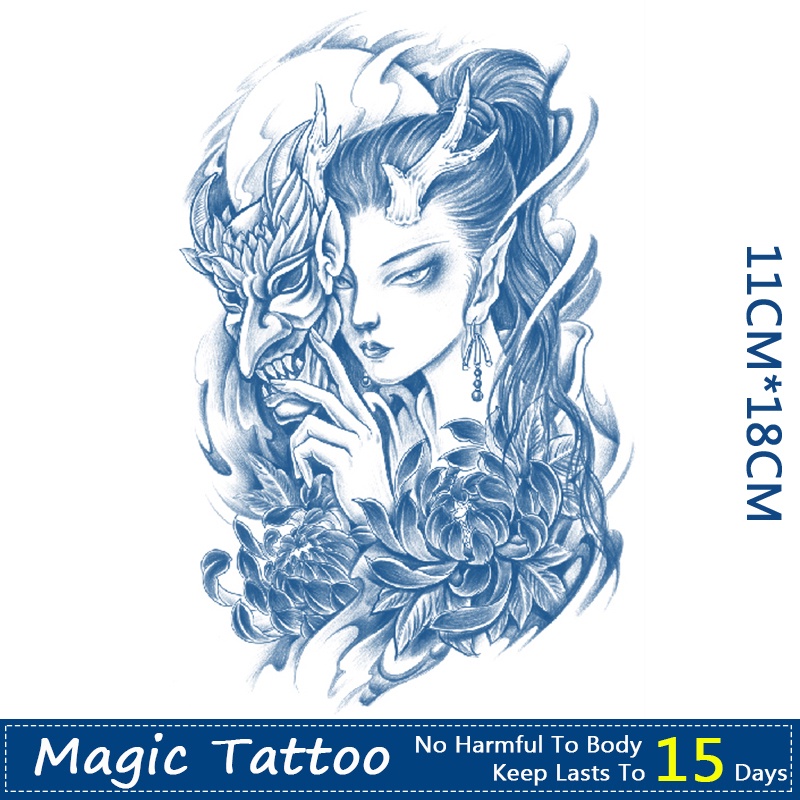 【WOOW MAGIC TATTOO】สติกเกอร์รอยสัก ลายมังกร กันน้ํา ติดทนนาน 15 วัน