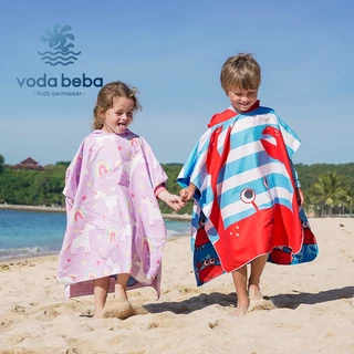 VODA BEBA กที่สุด ผ้าขนหนูคลุมอาบน้ำเด็ก เสื้อคลุมอาบน้ำ ลายการ์ตูน