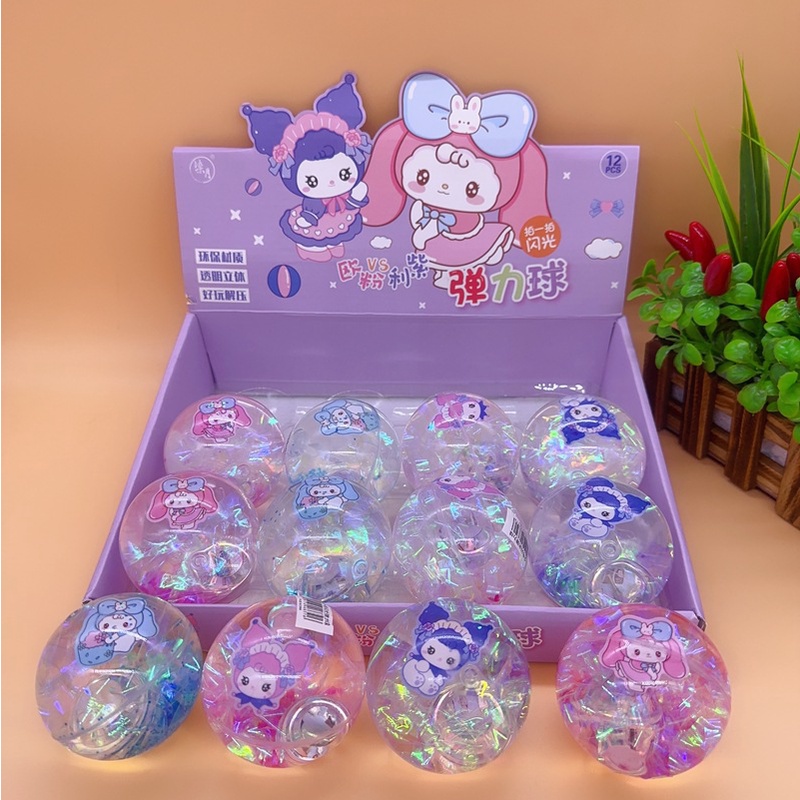 Sanrio ลูกบอลกระโดดเรืองแสง รูปการ์ตูนน่ารัก ของเล่นสําหรับเด็ก
