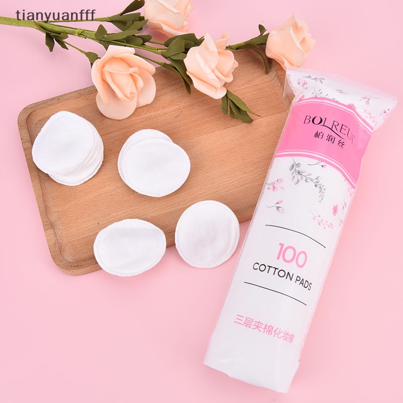 Tianyuanfff 100PCS สําลีแผ่นรอบผ้าฝ้าย Simply Soft Make Up ยาทาเล็บ Remover Well