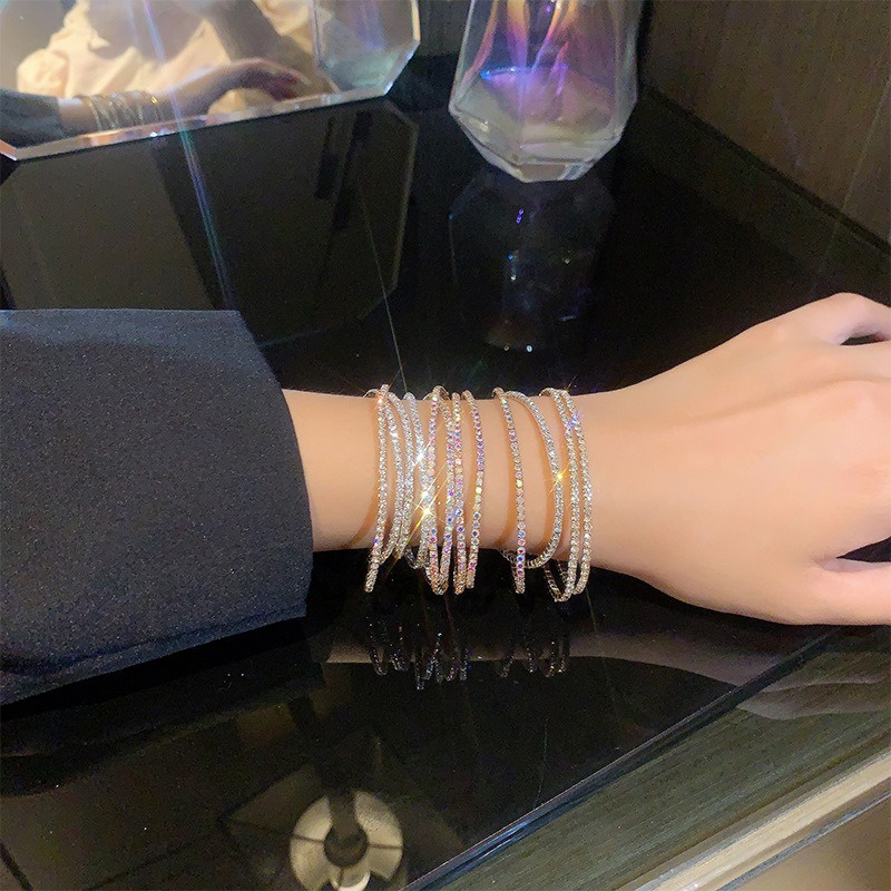 Vnox สร้อยข้อมือ ประดับเพทาย ทอง 18K เครื่องประดับ สําหรับผู้หญิง