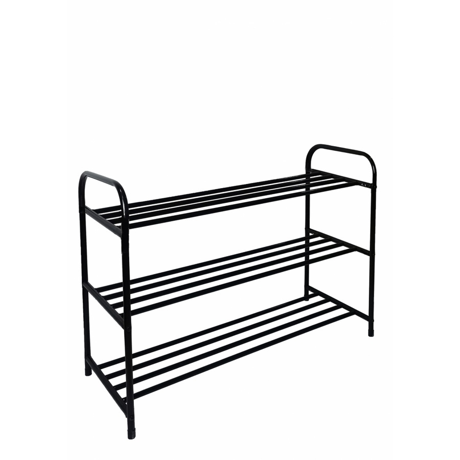 good.garden29-GOME ชั้นวางรองเท้าเหล็ก 3 ชั้น รุ่น SR02 82x33x60.5ซม.สีดำ ยอดขายอันดับ1