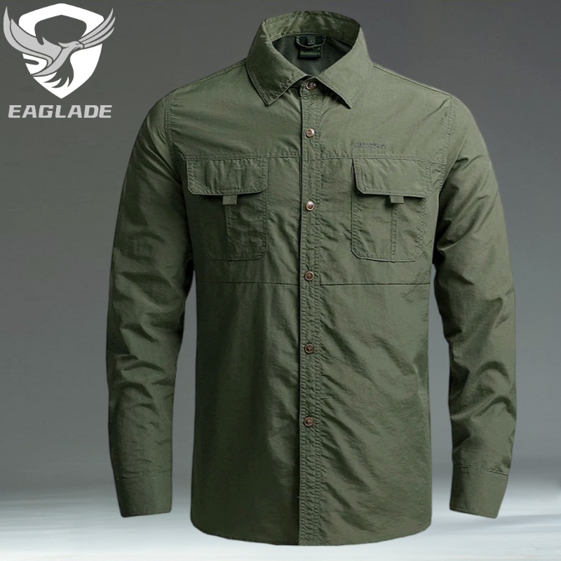Eaglade เสื้อเชิ้ต แห้งเร็ว สําหรับผู้ชาย 103 นิ้ว สีเทา