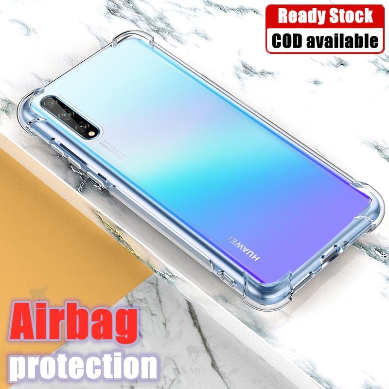 สําหรับ Huawei Y8P AQM-LX1 Slim Crystal Clear Soft Silicone Jelly Case พร้อมสี่มุมเสริมฝาครอบโปร่งใส
