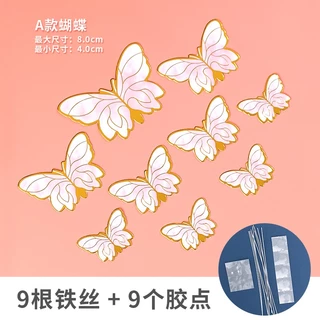[พร้อมส่ง] ผีเสื้อ สีชมพู สําหรับตกแต่งเค้กวันเกิด