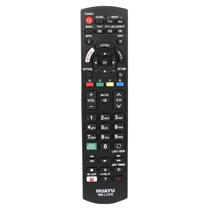 Huayu RM-L1378 รีโมทคอนโทรลสากลสําหรับ Panasonic LCD TV W/ NETFLIX MY APP