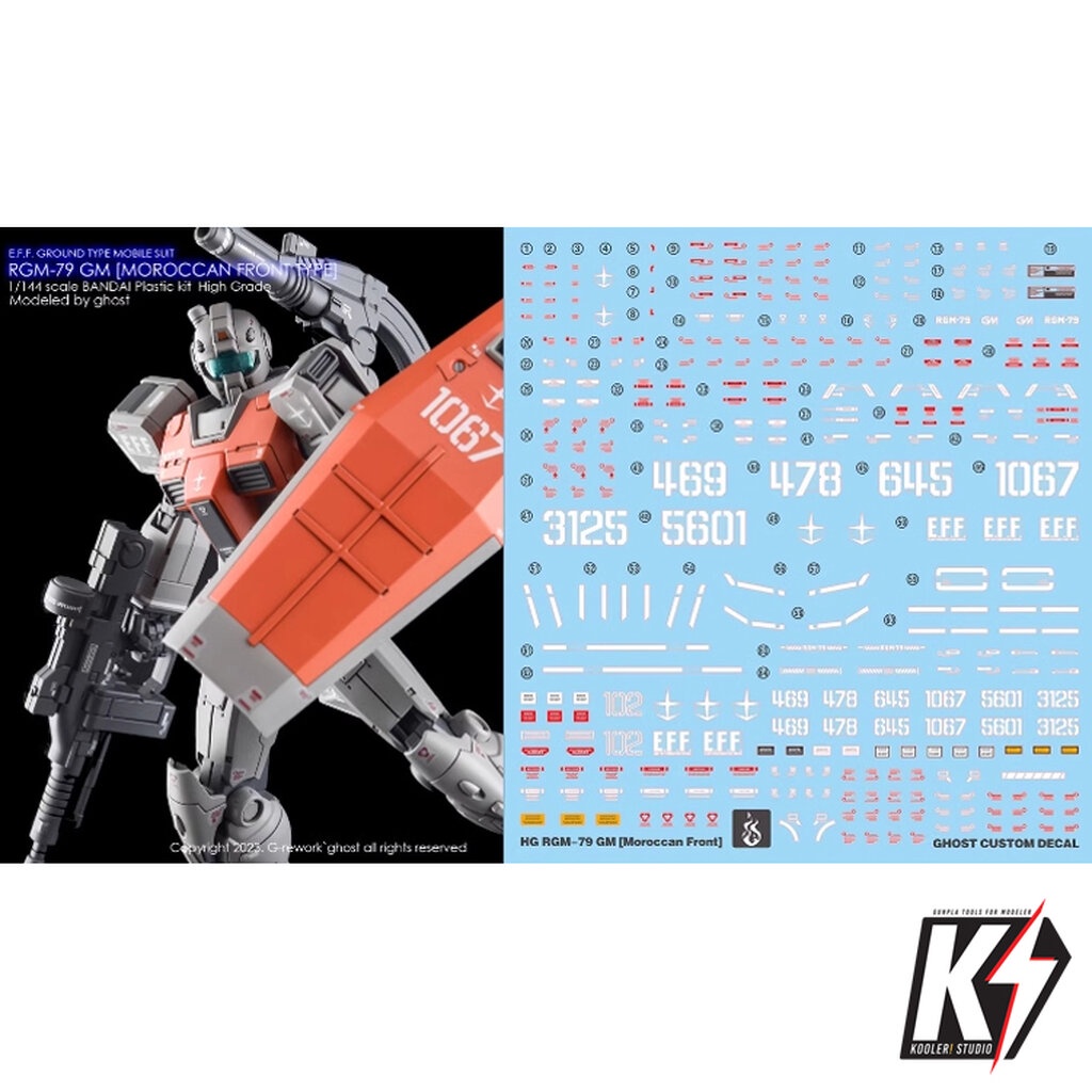 Waterdecal CG HG RGM-79 GM Moroccan Front #ดีคอลน้ำสำหรับติดกันพลา กันดั้ม Gundam พลาสติกโมเดลต่างๆ