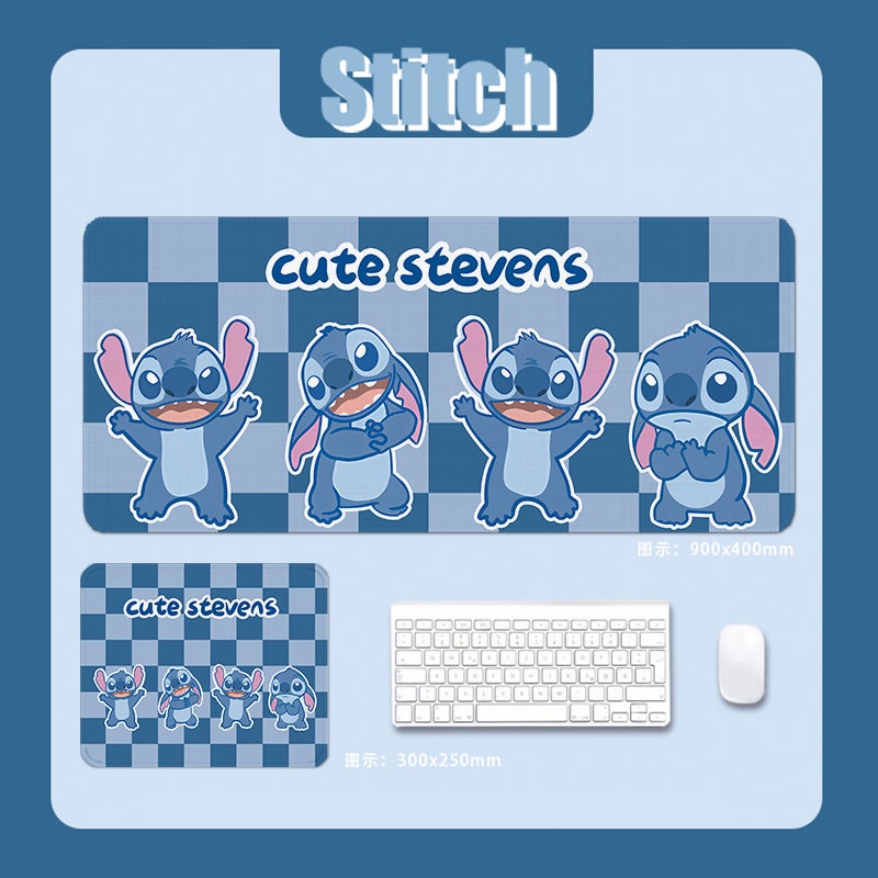 แผ่นรองเมาส์ คีย์บอร์ด ลายการ์ตูน Stitch น่ารัก อุปกรณ์เสริม สําหรับคอมพิวเตอร์ตั้งโต๊ะ XXL