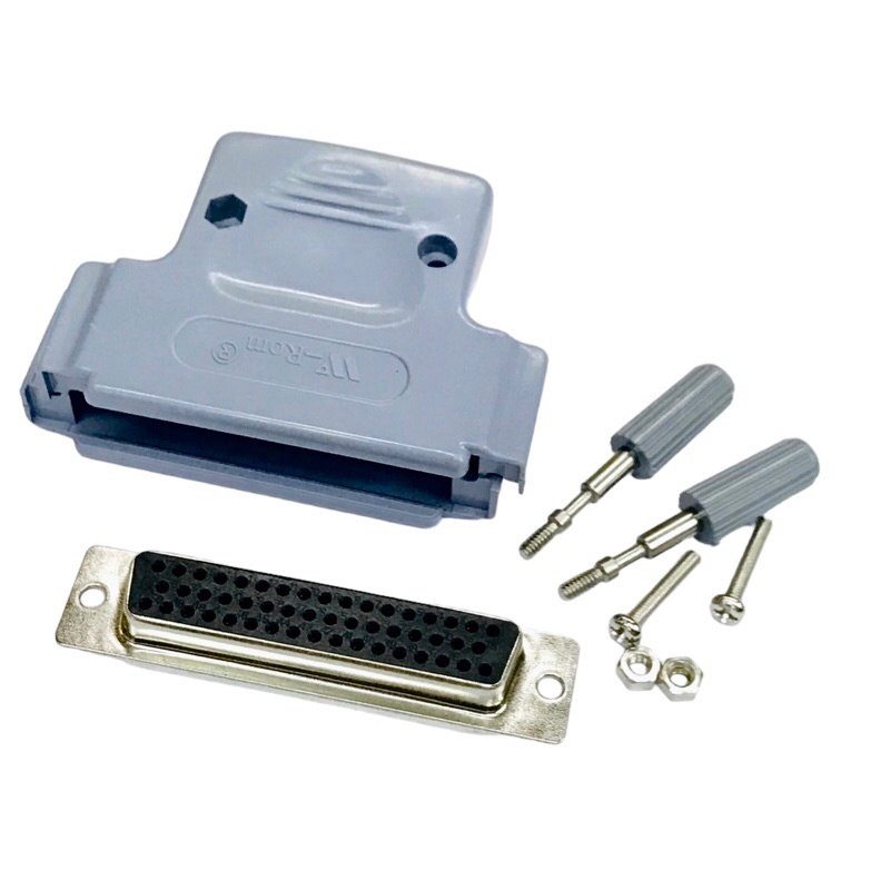 Connector DB50 คอนเนคเตอร์  ชุดประกอบ DB 50 pin แบบ 2 แถว   ตัวผู้ ตัวเมีย พร้อมฝ่าครอบ  มีของพร้อมส