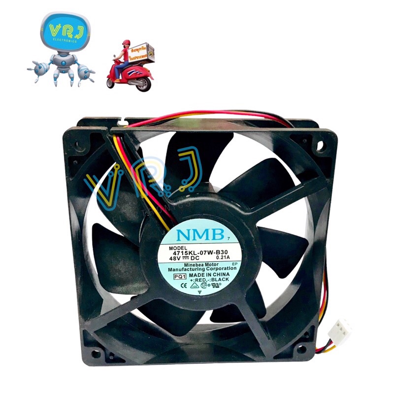 Fan พัดลม 4”1/2 DC12V NMB รุ่น 4715KL-07W-B30- DC48V-0.21A พัดลมระบายอากาศ ระบายความร้อน