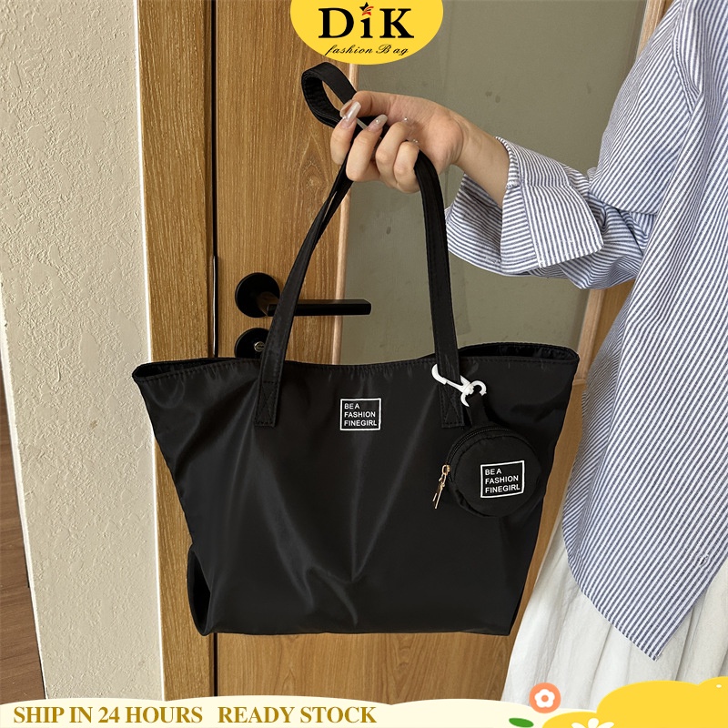 Dik TB222 กระเป๋าสะพายไหล่ ผ้าออกซ์ฟอร์ด ความจุขนาดใหญ่ สีพื้น แฟชั่น