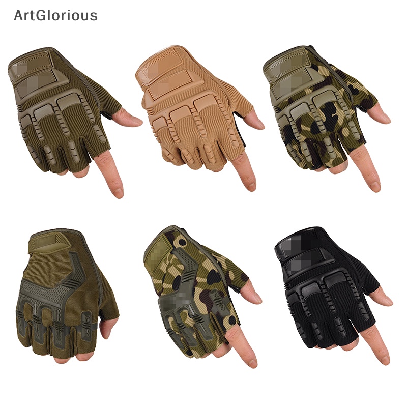 ถุงมือยุทธวิธีกลางแจ้ง ทหาร ครึ่งนิ้ว ตกปลา ขี่กีฬา กลางแจ้ง unisex N