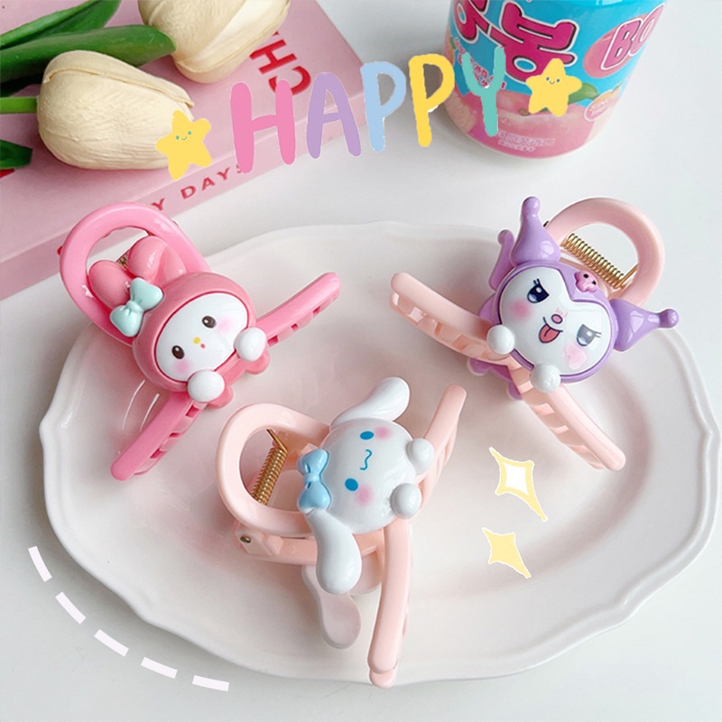 Sanrio กิ๊บติดผมหางม้า ลายการ์ตูนฉลาม หัวใจ หางม้า น่ารัก เครื่องประดับ สําหรับเด็กผู้หญิง