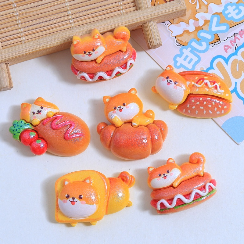 เรซิ่น diy เครื่องประดับ จี้เรซิ่น รูปการ์ตูนลูกสุนัข ขนาดเล็ก แบบสร้างสรรค์ diy สําหรับตกแต่งผม กิ๊บติดผม