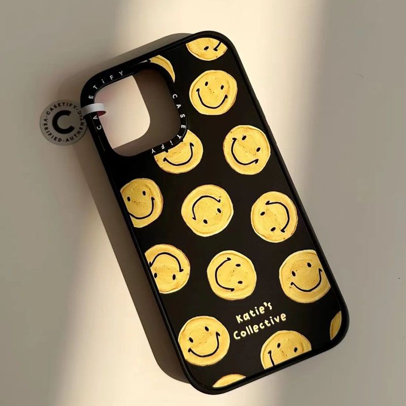 ใหม่ เคสป้องกันโทรศัพท์มือถือใส แบบนิ่ม ลายหน้ายิ้ม กันกระแทก สําหรับ iPhone 14promax 13 12 15pro 11 7 Plus xr XS Xsmax